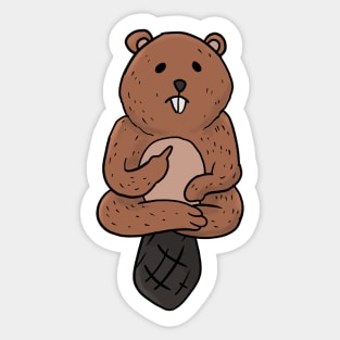 Grumpy Beaver Holding Middle finger funny gift Sticker